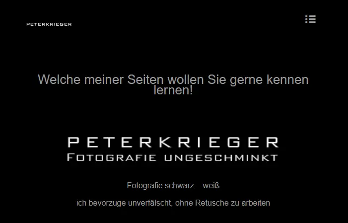 Screenshot der Website peterkrieger.de